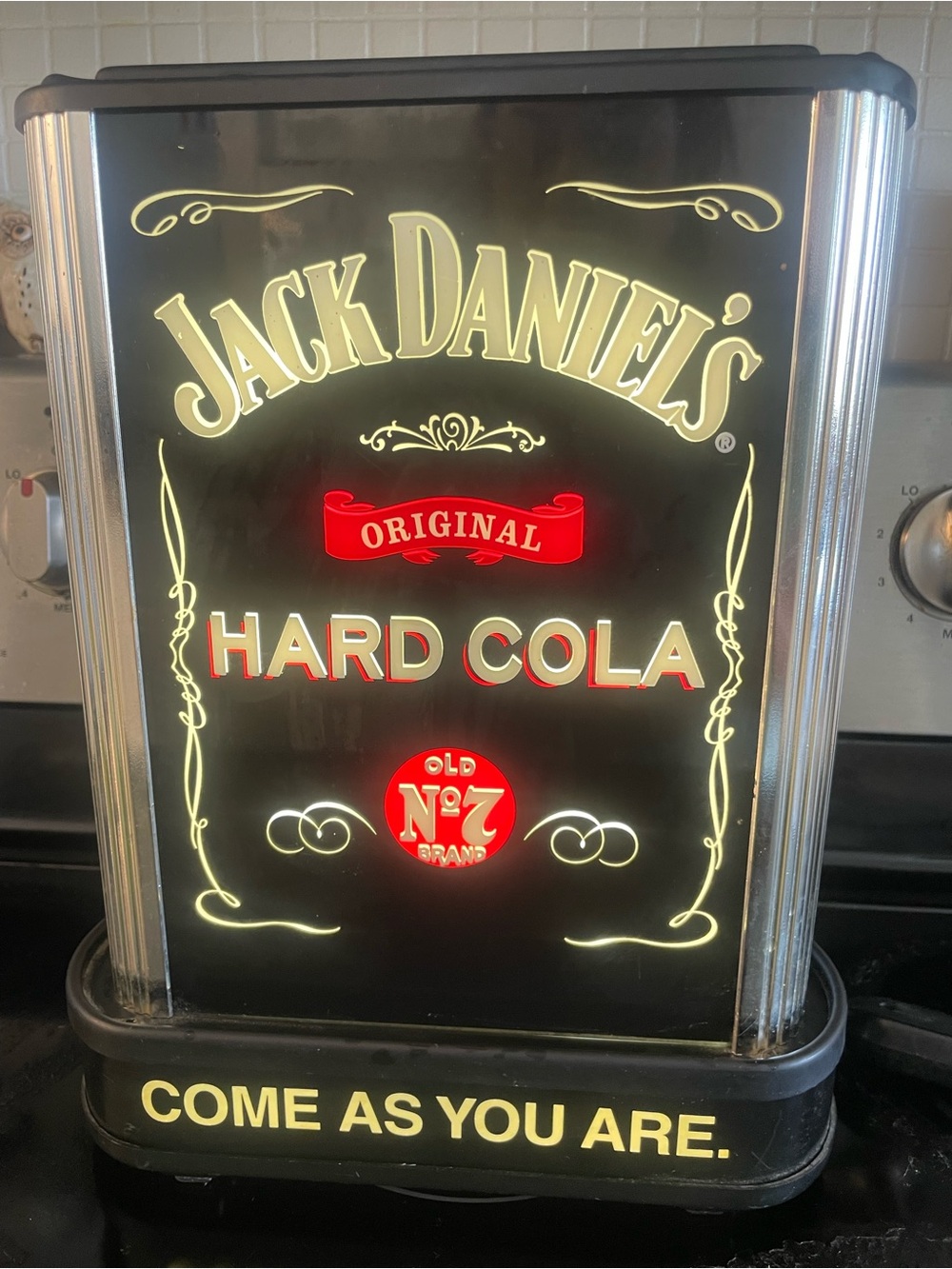 Jack Daniel's Hard Cola Lighted Bar Sign - Black & Red VTG 2002
